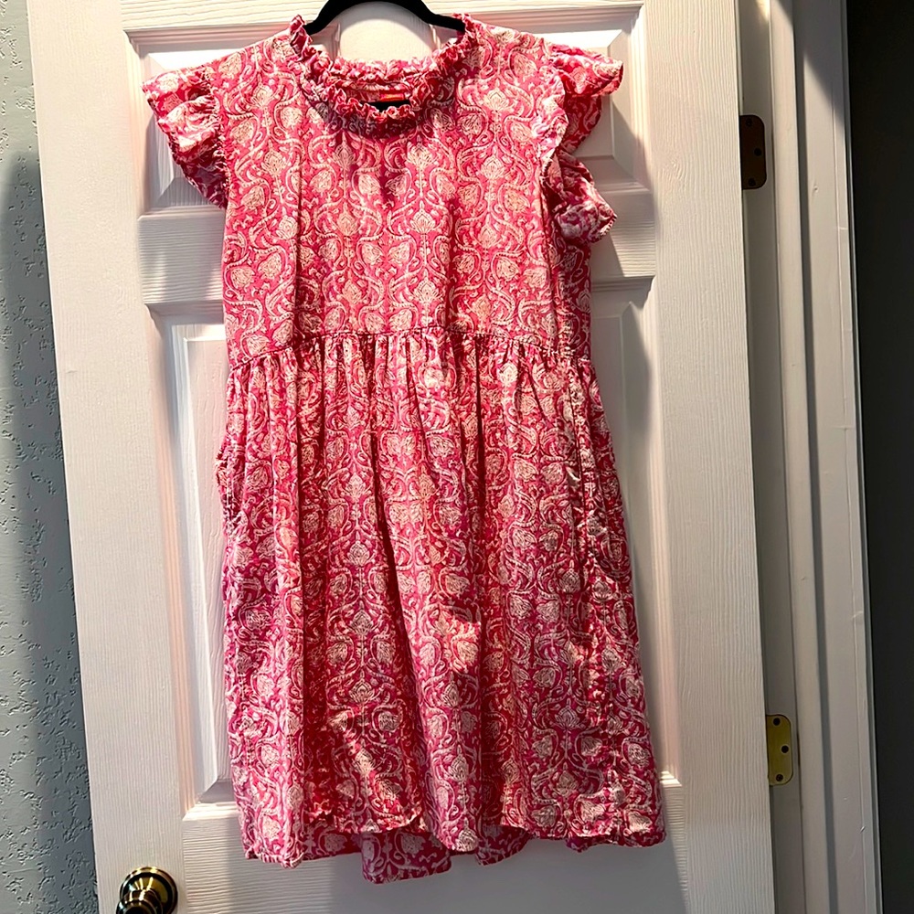 Tiny Tassel Cotton Printed Dress size L